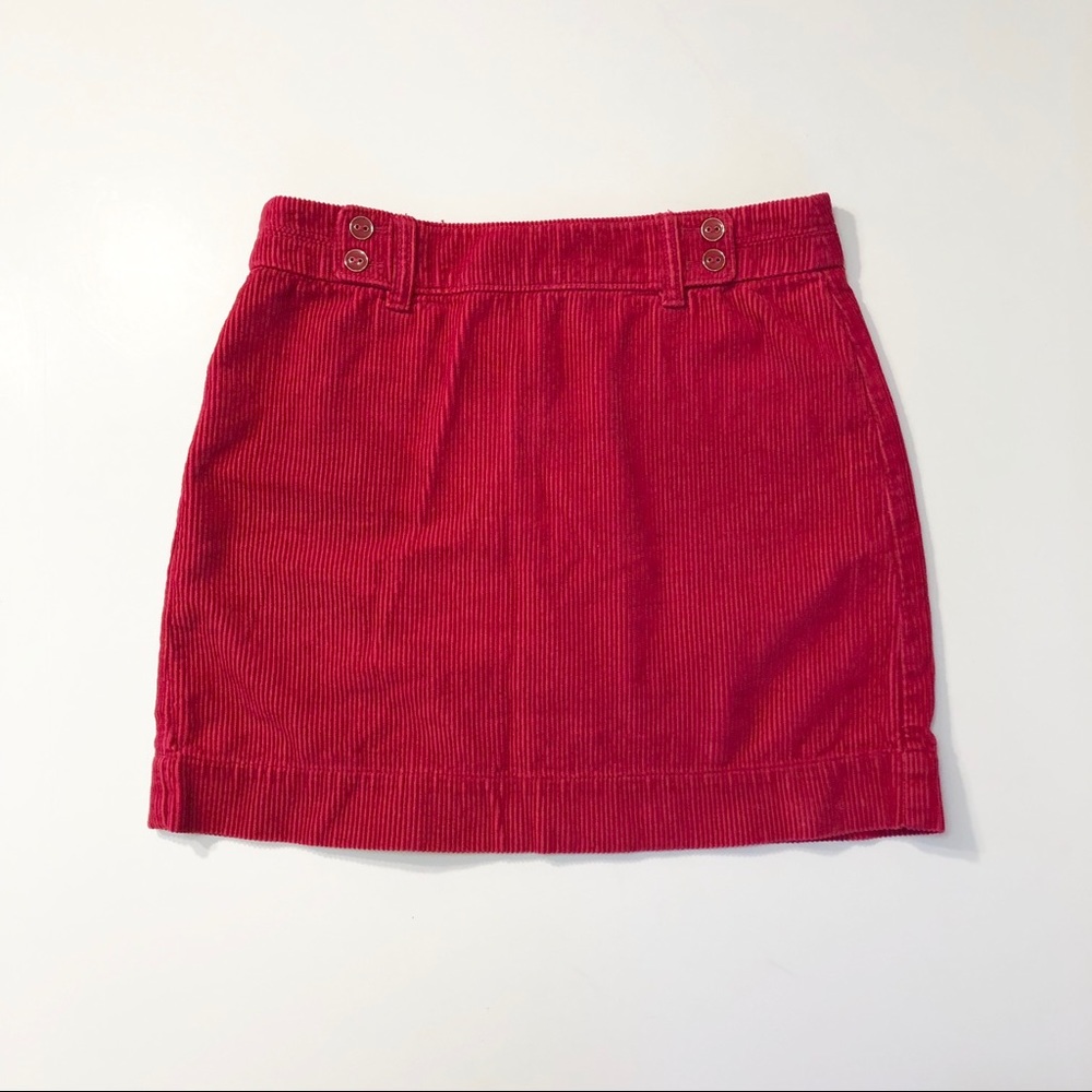 Ann Taylor LOFT Raspberry Pink Soft Corduroy Mini Skirt